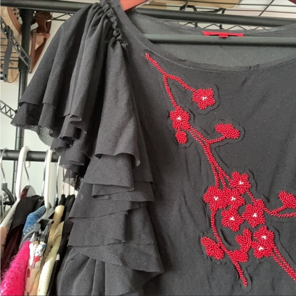 Vivienne Tam Mesh Flower Embroidery Top - Picture 5 of 11